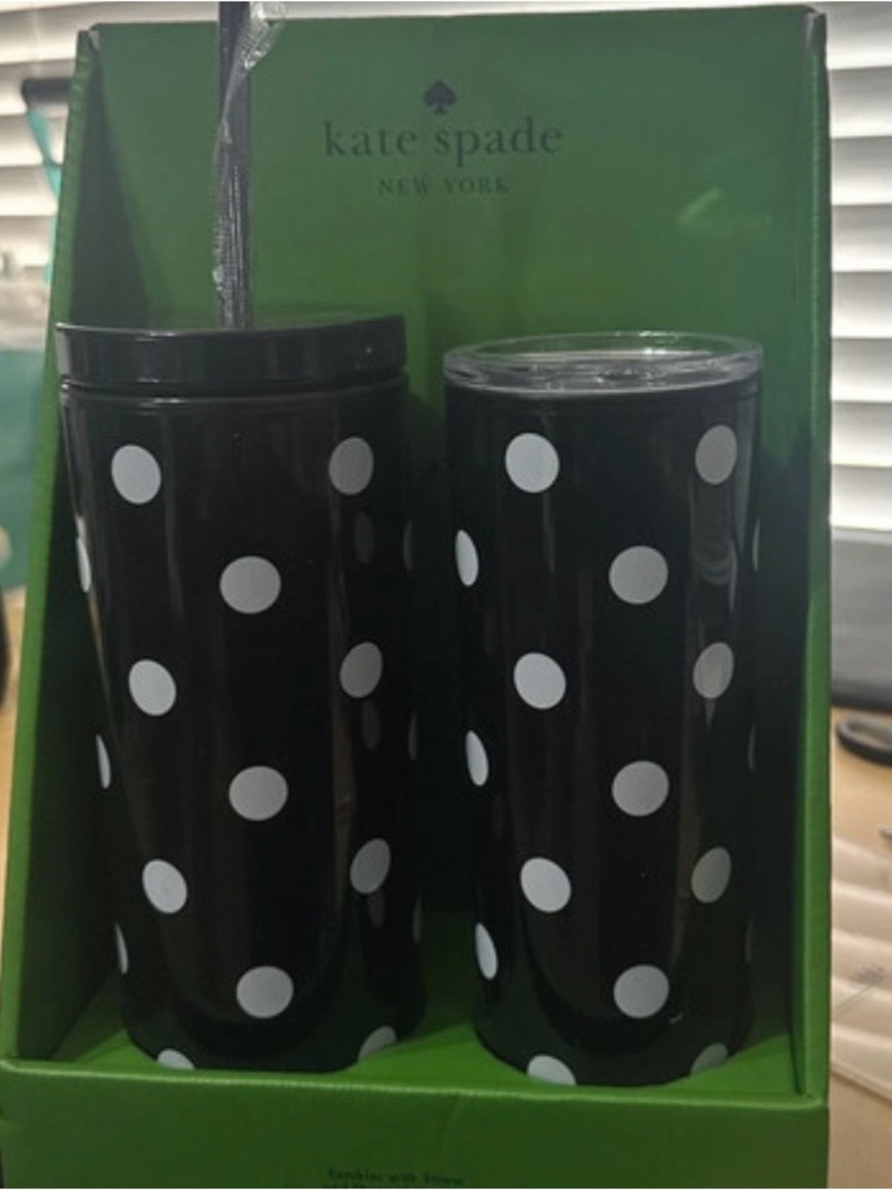 kate spade New York Black Polka Dot Tumbler Set